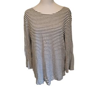 Chicos Button Back Top Black/White sz 2